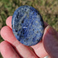 Sodalite Natural Worry Stone Handcrafted Thumb Pocket Stone Anxiety Relief Comfort Gifts BONUS Info Card