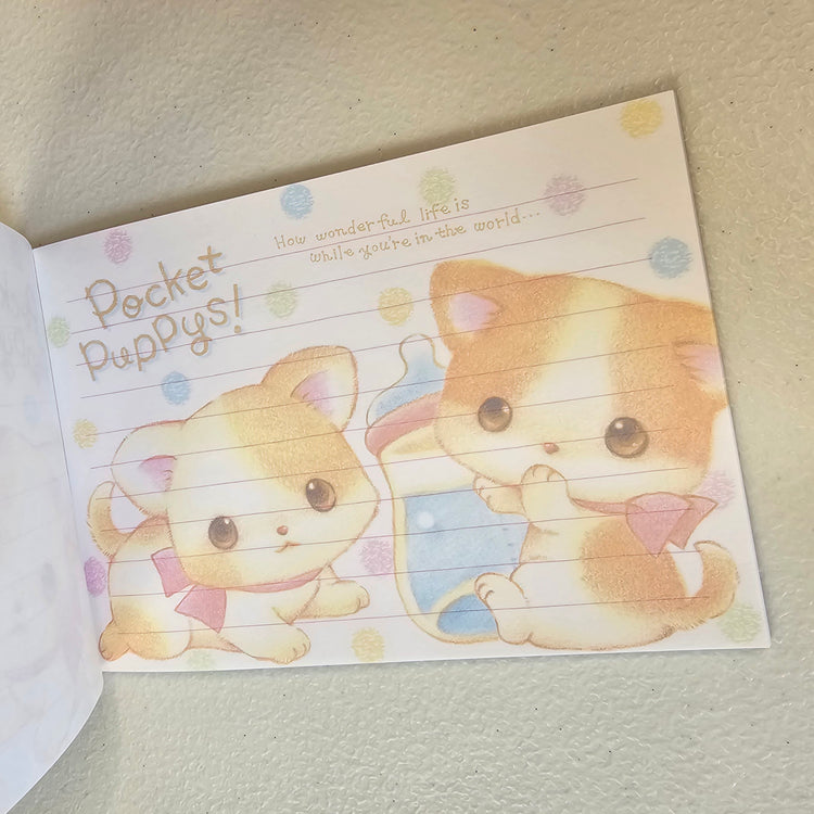 Pocket Puppies Large Memo Pad Sticker Page Kawaii Stationery Notepad Collectible Used