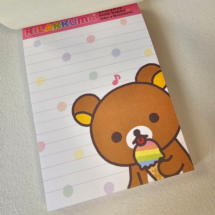Rilakkuma Large Memo Pad Sticker Page Kawaii Stationery Notepad Collectible