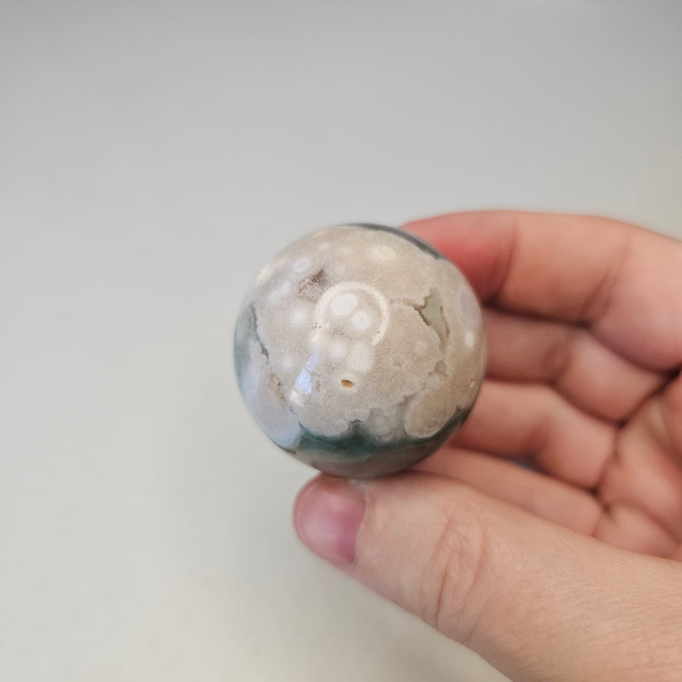 Green Flower Agate Sphere High Quality Collectible