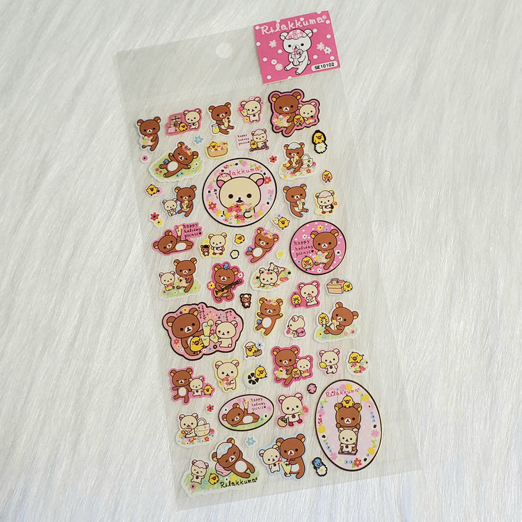 San-x Rilakkuma Picnic Stickers Sticker Sheet Kawaii Japan Collectible Gifts