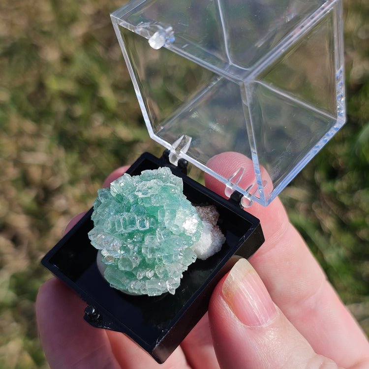 Fluorapophyllite Stilbite Crystals Minerals Thumbnails Natural Specimen Collectible