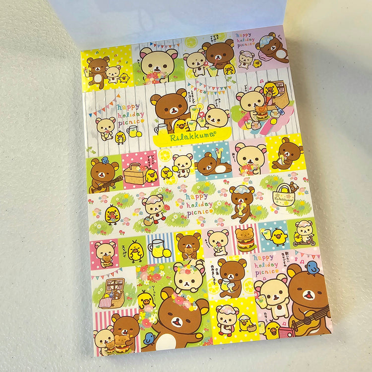 San-x Rilakkuma Large Memo Pad Sticker Sheet Kawaii Japan