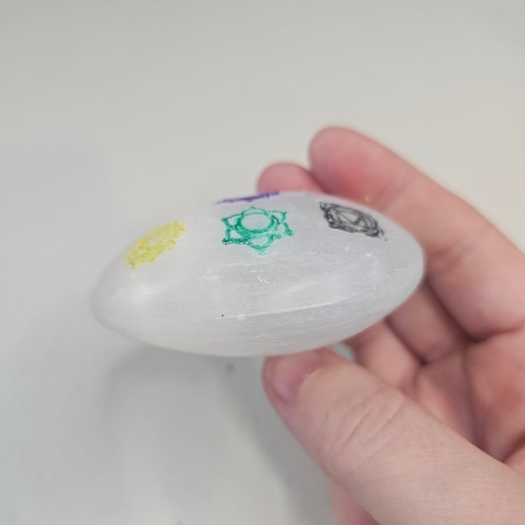 Selenite Chakra Palm Stone Crystals Minerals Natural  Nature Reiki Collectible