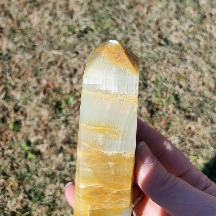 Green Onyx Tower Obelisk Crystal Gift Gorgeous Quality Imperfect Tip