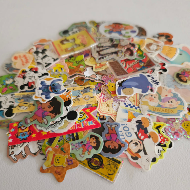 Cartoon Character Kawaii Sticker Flakes 100 Lot Sack Gifts Collectible Japan
