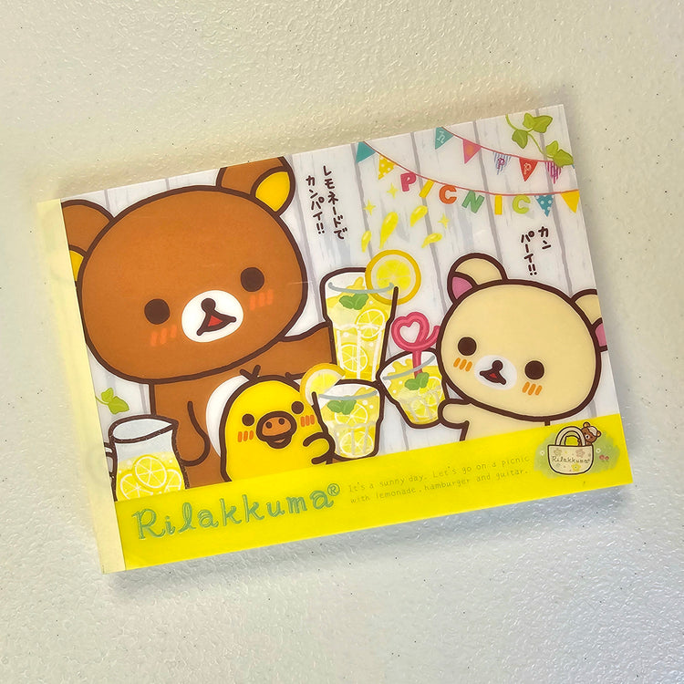San-x Rilakkuma Large Memo Pad Sticker Sheet Kawaii Japan
