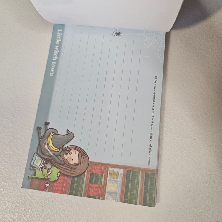 Little Witch Town Large Memo Pad Kawaii Stationery Notepad Used