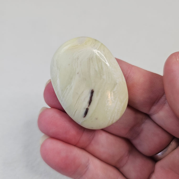 Serpentine Natural Worry Stone Handcrafted Thumb Pocket Stone Anxiety Relief Comfort Gifts BONUS Info Card