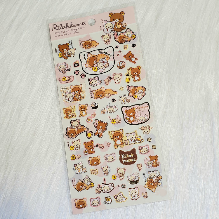 San-x Rilakkuma Stickers Sticker Sheet Kawaii Japan Collectible Cute Gifts