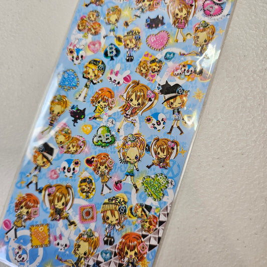 Kawaii Girls Stickers Sticker Sheet Vintage Japan Collectible Cute Gifts