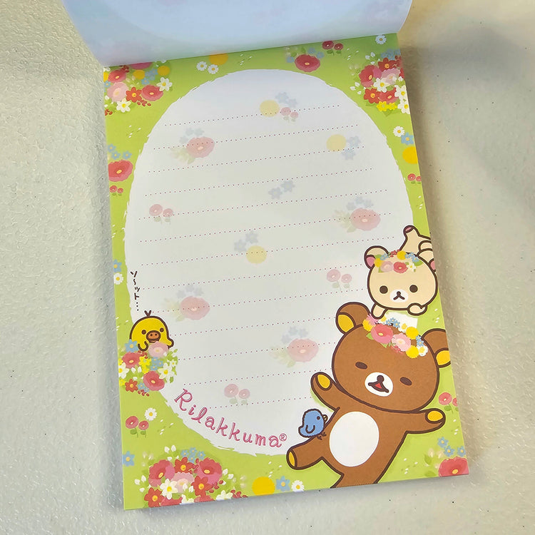 San-x Rilakkuma Large Memo Pad Sticker Sheet Kawaii Japan