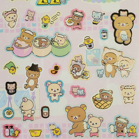 San-x Rilakkuma Hot Spring Stickers Sticker Sheet Kawaii Japan Collectible Cute Gifts