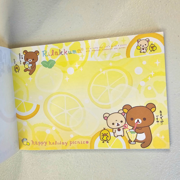 San-x Rilakkuma Large Memo Pad Sticker Sheet Kawaii Japan