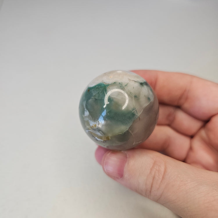 Green Flower Agate Sphere High Quality Collectible