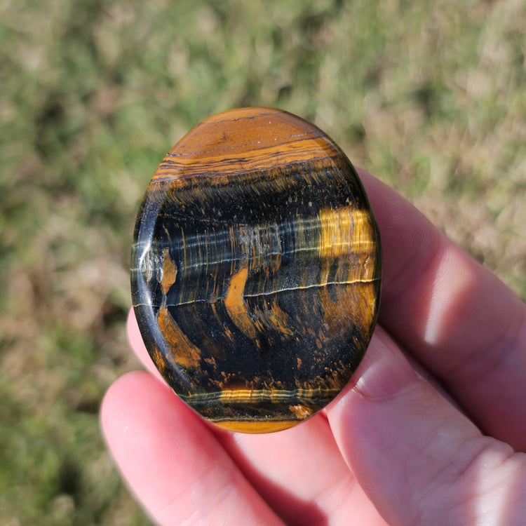 Tiger's Eye Worry Pocket Stone BONUS Info Card Gifts