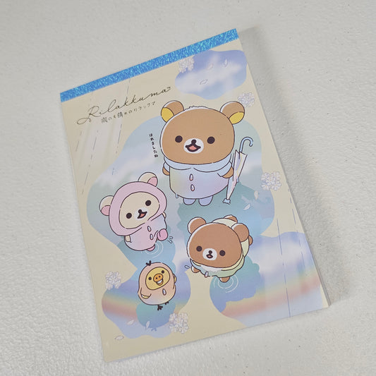San-x Rilakkuma Large Memo Pad Rain Kawaii Stationery Notepad Collectible Gifts