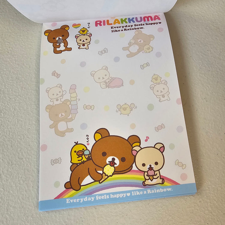 Rilakkuma Large Memo Pad Sticker Page Kawaii Stationery Notepad Collectible