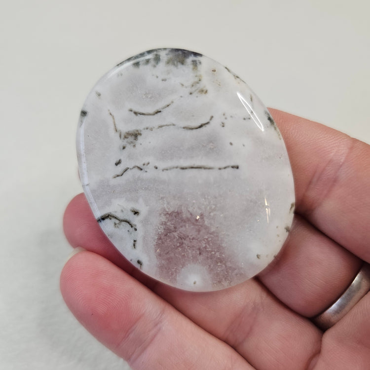 Moss Agate Worry Pocket Stone Crystals BONUS Info Card Gifts