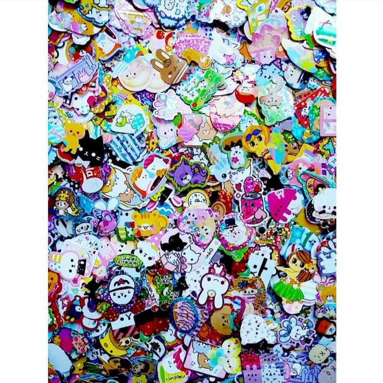 Vintage Kawaii Sticker Flakes Lot 40 Kamio Crux Lemon Co. Q-lia San-x Sack Japan Stationery