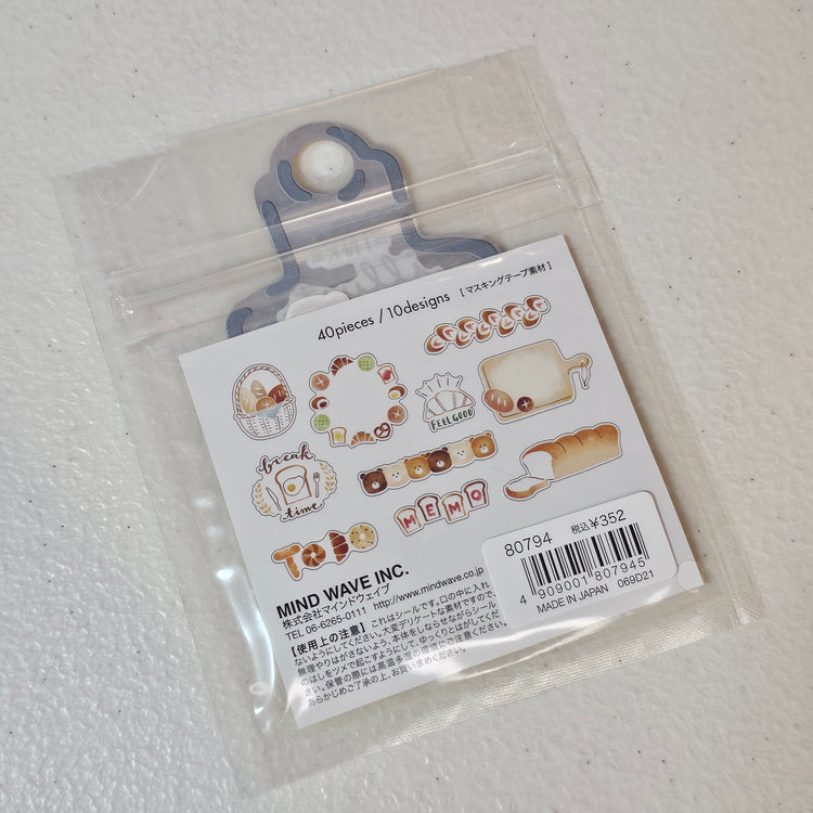 Mind Wave Inc. Bread Japan Stickers Sticker Flakes Kawaii Collectible Cute