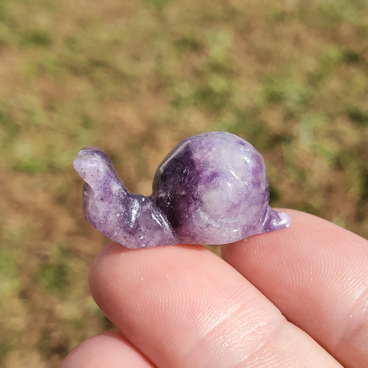 Amethyst Happy Snail Mail Carving Crystals Minerals Collectible Gifts