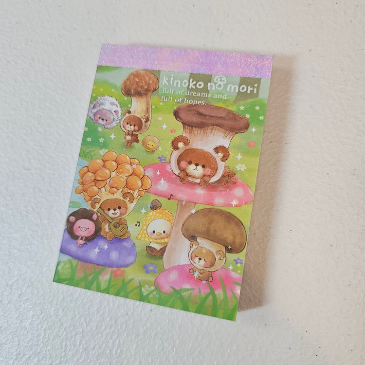 Kinoko no mori Kawaii Mini Memo Pad Kawaii Stationery Collectible Gifts