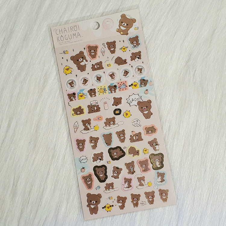 San-x Rilakkuma Chairoikogmuma Stickers Sticker Sheet Kawaii Japan Collectible Cute Gifts