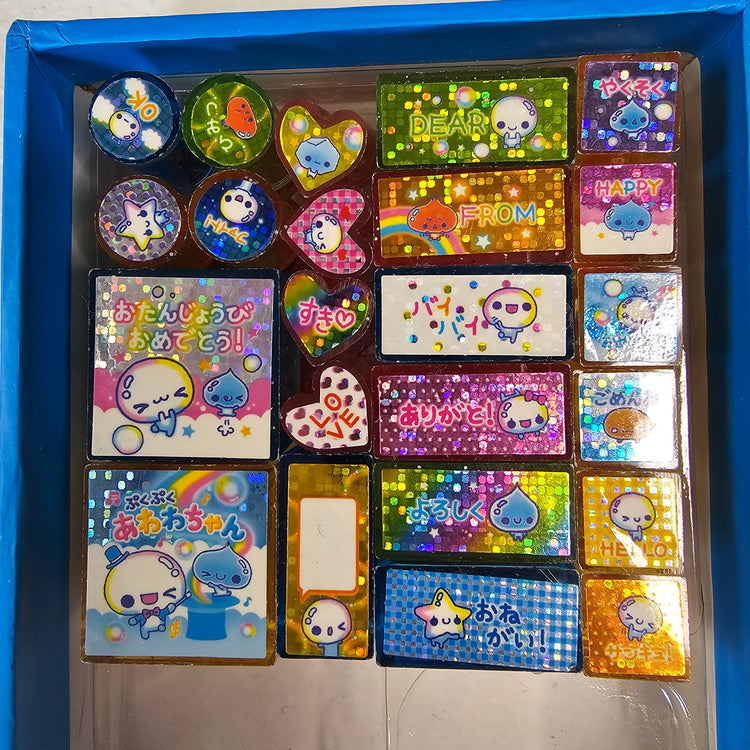 Awawa chan Kawaii Stamp set stampers Japan Retro Collectible Gifts Planner Used