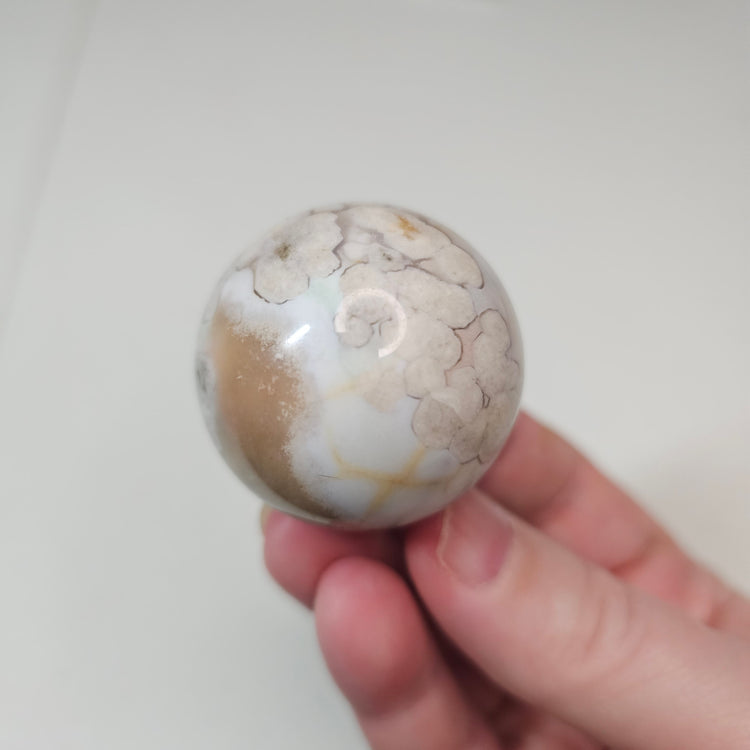 Green Flower Agate Sphere High Quality Collectible