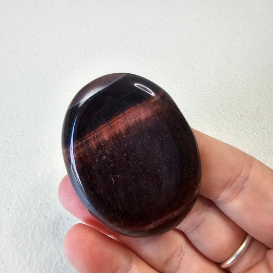 Red Tiger's Eye Worry Pocket Stone Crystals BONUS INFO CARD Gifts