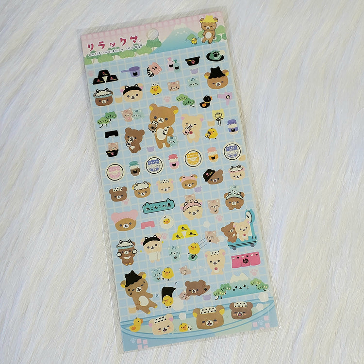 San-x Rilakkuma Hot Spring Stickers Sticker Sheet Kawaii Japan Collectible Cute Gifts