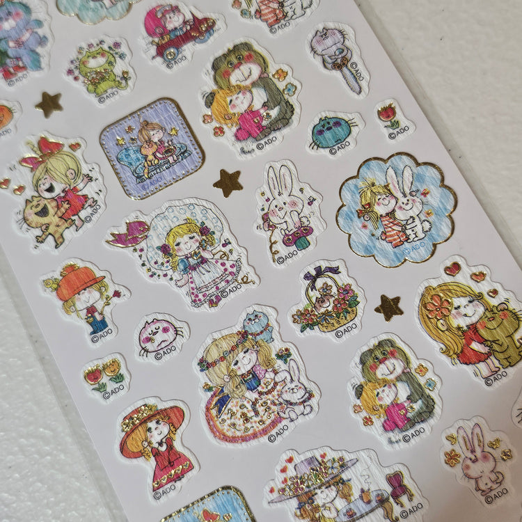 Ado Mizumori Kawaii Seals Stickers Sticker Sheet Collectible Gifts