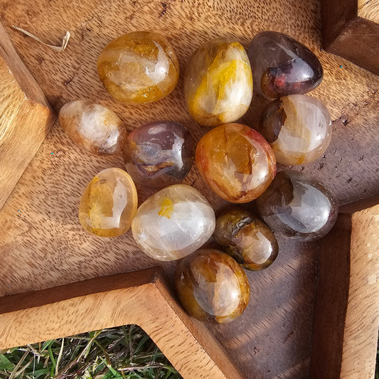 Golden Healer Stones .5 lb Crystals Collectible Healing Reiki Polished LOT