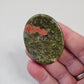 Unakite Natural Worry Stone Handcrafted Thumb Pocket Stone Anxiety Relief Comfort Gifts BONUS Info Card