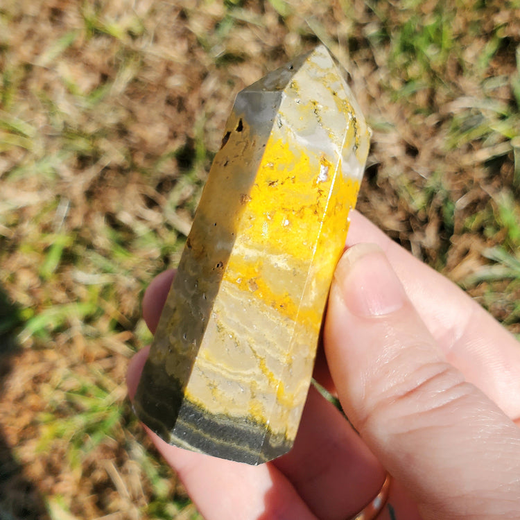 Bumblebee Jasper Tower BONUS INFO CARD Crystals Collectible Minerals