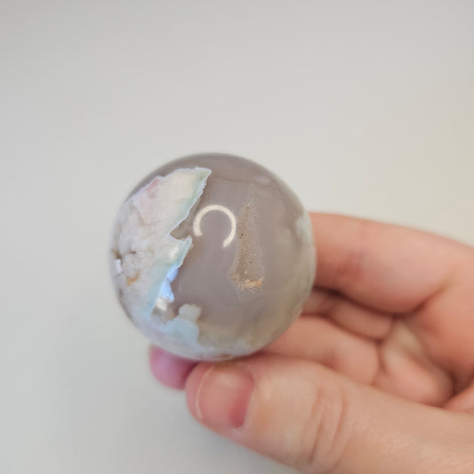 Green Flower Agate Sphere High Quality Collectible