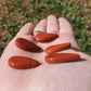 Red Jasper Cabochons Bundle (5) Tear Drop Crystals Wire Wrapping BONUS INFO CARD