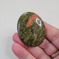 Unakite Natural Worry Stone Handcrafted Thumb Pocket Stone Anxiety Relief Comfort Gifts BONUS Info Card