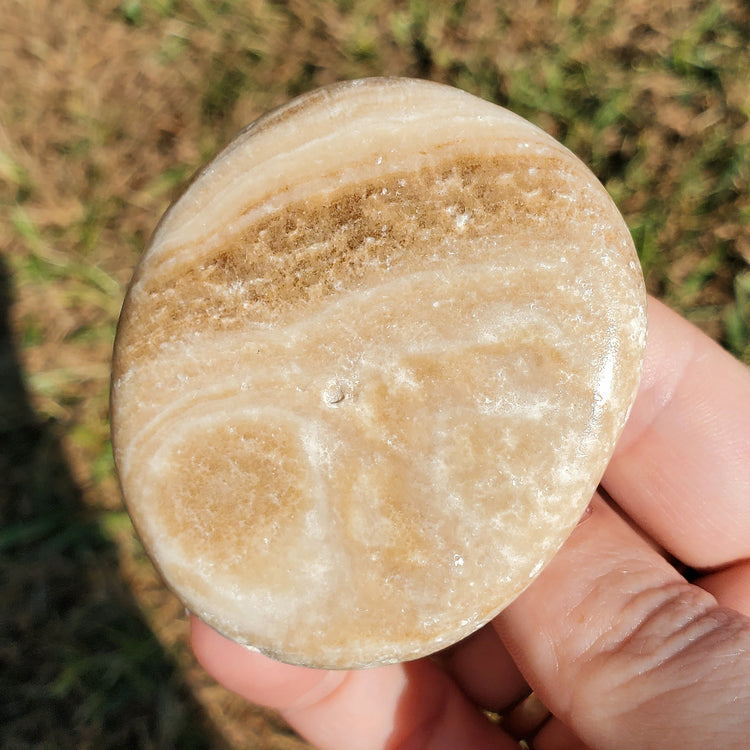 Rootbeer Calcite Pocket Worry Stone Crystals Mineral Stones Gifts C