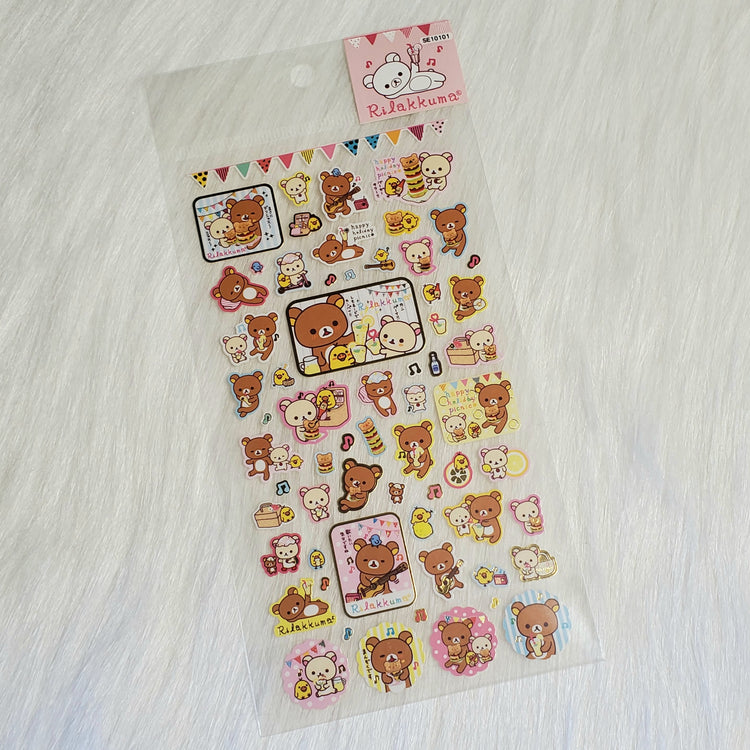 San-x Rilakkuma Holiday Picinic Stickers Sticker Sheet Japan Kawaii Stationery