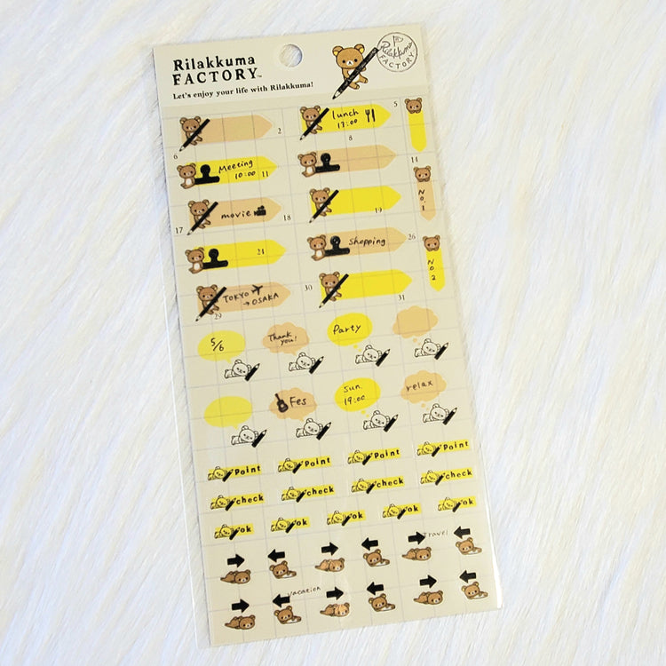 San-x Rilakkuma Stickers Sticker Sheet Planner Points Kawaii Japan