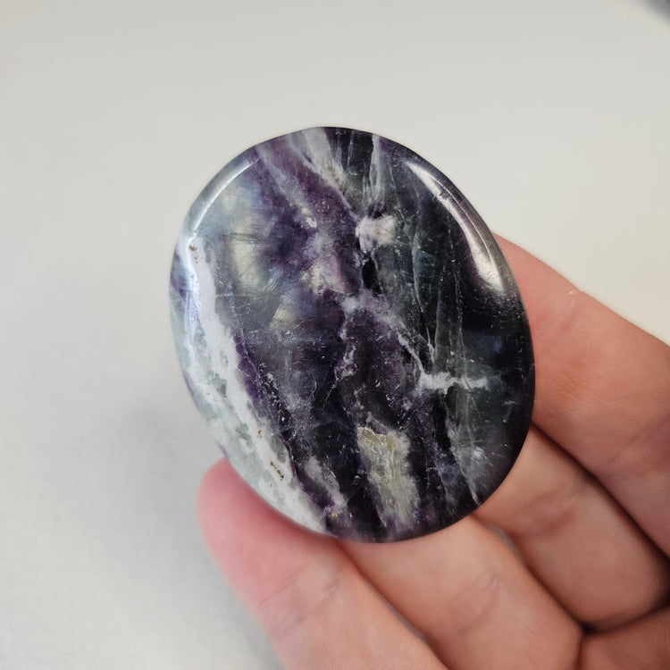 Rainbow Fluorite Worry Pocket Stone Crystals BONUS INFO CARD Gifts