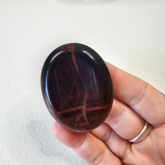 Red Tiger's Eye Worry Pocket Stone Crystals BONUS INFO CARD Gifts