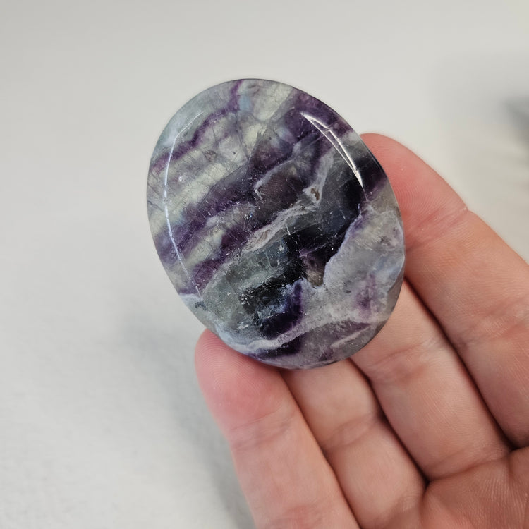 Rainbow Fluorite Worry Pocket Stone Crystals BONUS INFO CARD Gifts