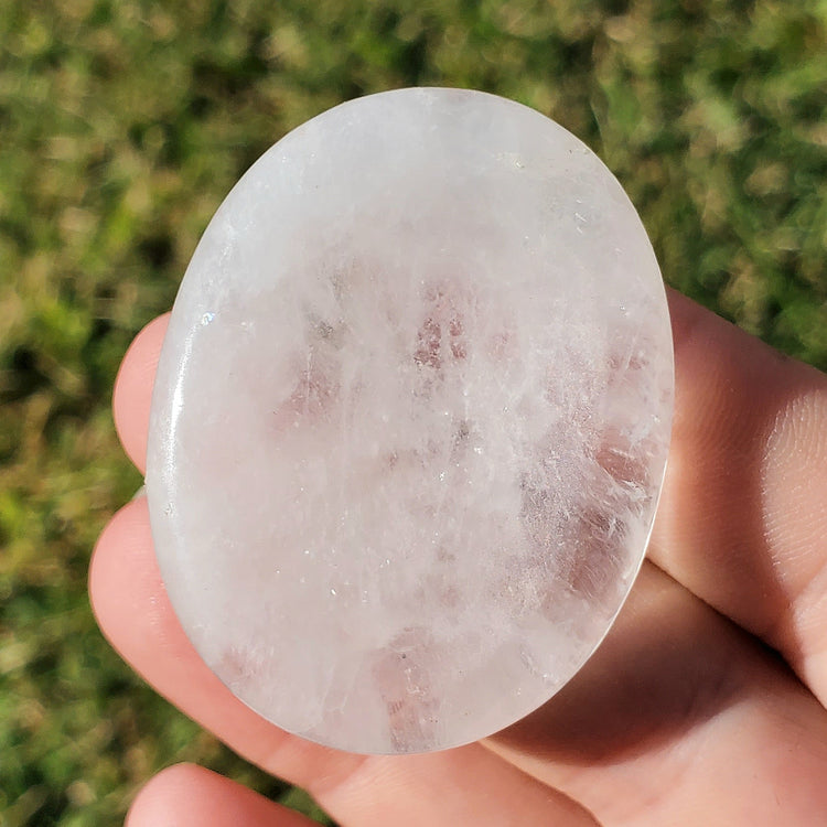 Clear Quartz Beautiful Worry Pocket Stone Crystals Mineral BONUS Info Card Gifts