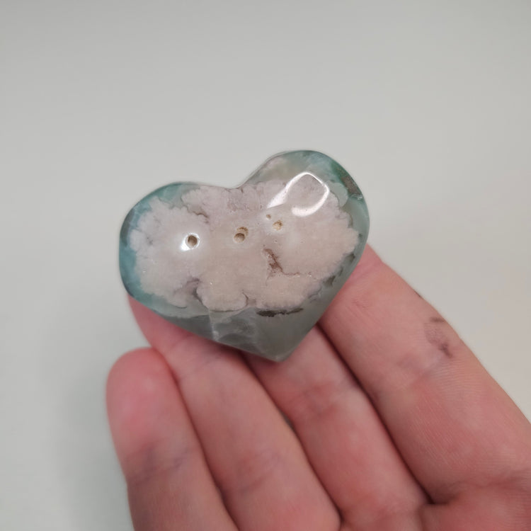 Green Flower Agate Palm Pocket Stone Crystals Minerals Stones Natural Metaphysical Nature Reiki Sugary Collectible