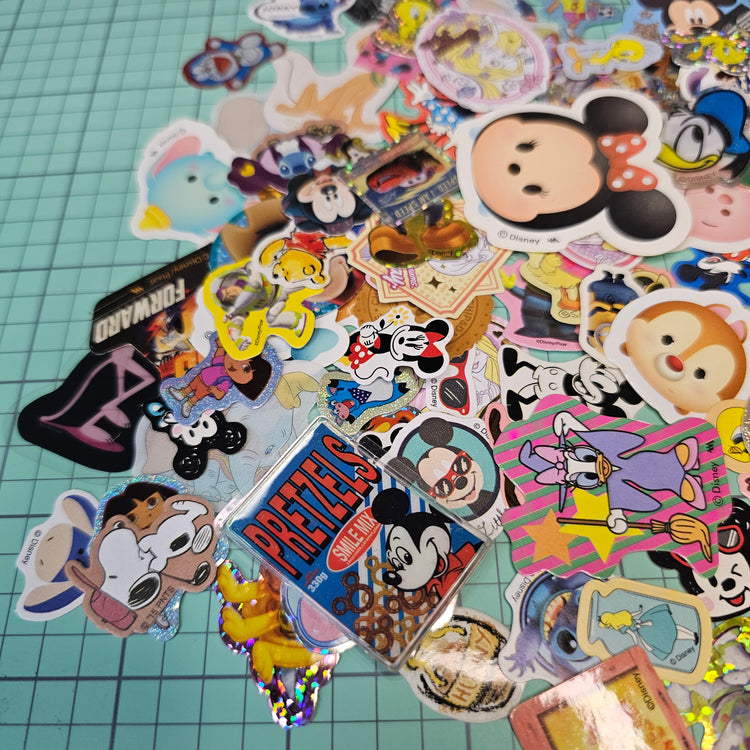 Cartoon Character Kawaii Sticker Flakes 100 Lot Sack Gifts Collectible Japan