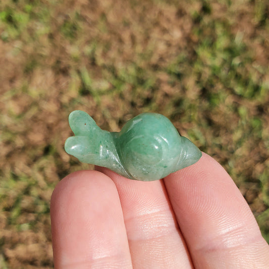 Green Aventurine Happy Snail Mail Carving Crystals Minerals Collectible Gifts
