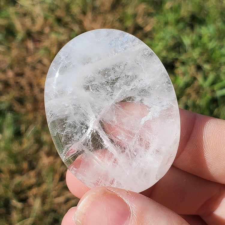 Clear Quartz Beautiful Worry Pocket Stone Crystals Mineral BONUS Info Card Gifts